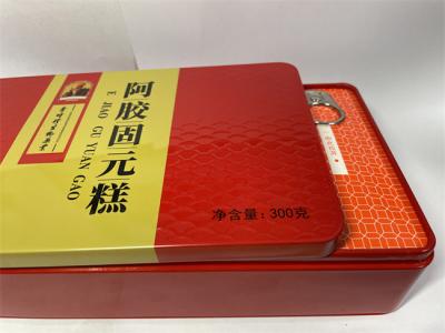 China Rectangular Packaging Tin Box Printed Tin Boxes With Hinged / Lid Closure for sale