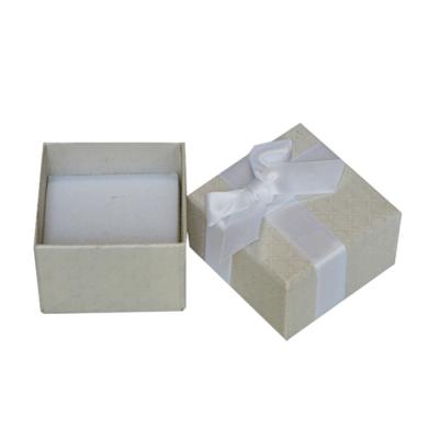 China White Ribbon Mini Cardboard Gift Boxes Pantone Printing For Jewelry Packaging for sale