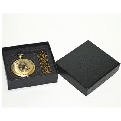 China Foam Insert Watch Packaging Box Black Textured Square Paper Gift Box Embossed Logo for sale