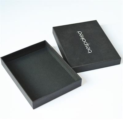 China Matte Black Cardboard Paper Gift Boxes Rectangle Embossed Logo for sale