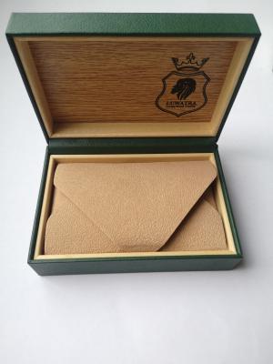 China Green PU Leather Personalised Watch Boxes Handmade Rectangle Green Watch Case Ready To Ship for sale