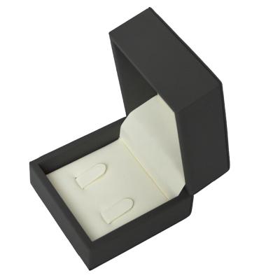 China White Grey Leather Jewelry Box 5*5*4cm CMYK Personalised Leather Ring Box for sale