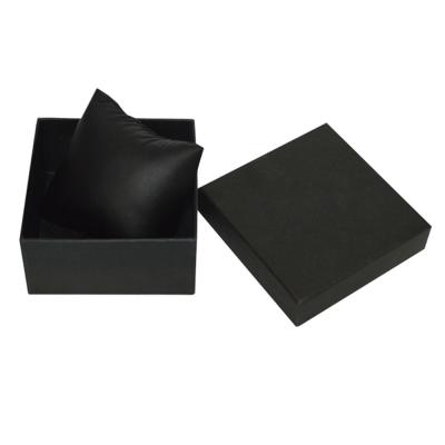 China CMYK Printing Cardboard Watch Boxes Leather Pillow Insert Black Watch Gift Box for sale