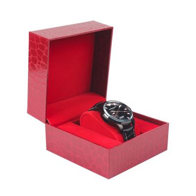 China High-End Custom Red Leatherette Personalised Watch Boxes Women Single Watch Display Case for sale