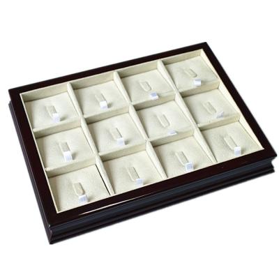 China Terciopelo de encargo de madera brillante Ring Display Tray del MDF de Tray Cardboard de la joyería en venta
