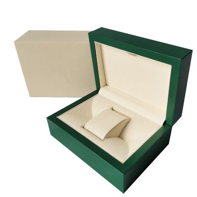 China Luxury Green Watch Box Wood Storage Box With Logo Packaging Wood Watch Case Factory Direct Sales Ready To Ship for sale