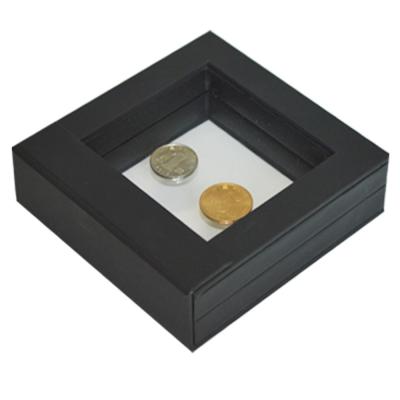 China Caixa de presente preta de Ring Gift Box 8*8*4cm da joia do MDF com janela à venda