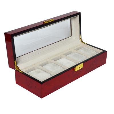 China Handmade Personalised Watch Boxes Wood Lacquering Bangle Travel Case for sale