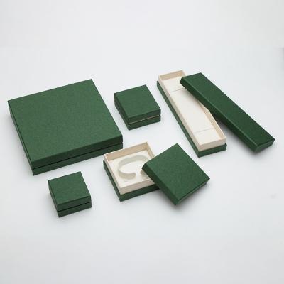 China Green Square Cardboard Paper Gift Boxes Jewelry Packaging With Lids for sale
