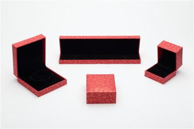 China Personalized Paper Jewelry Gift Boxes Red Leatherette For Ring Bracelet Chain for sale