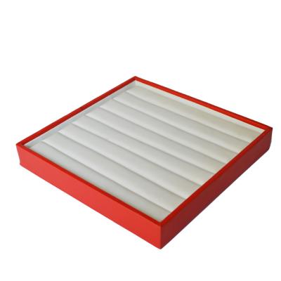 China Joia feita sob encomenda Tray Decorative Leather Red White Ring Display Tray do quadrado do MDF à venda