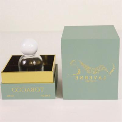China Charming Decorative Printed Perfume Paper Box Fresh Green Yellow Color Eva Inserts Cosmetic Packaging for sale