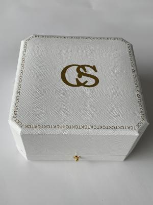 China OBM Velvet Jewelry Gift Boxes Plastic Octagonal Necklace Bangle Case With Gold Lock for sale
