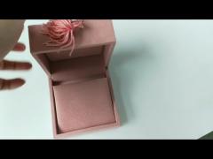 Jewelry Gift Box Velvet Pink Sqaure With Tassel Gold Stamping Foam Insert Jewelry Packaging Display