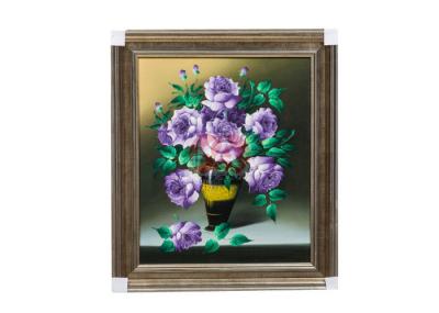 China Antique handmade Beautiful Art Gallery oil painting flower with wooden frame for sale