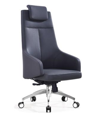 China Tilting Cowhide Executive Leather Office Chair High Density for sale