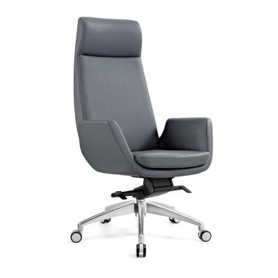 China Tilt Sterling Executive Leather Office Chair Aluminium Frame for sale