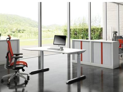 China Aluminium Adjustable Office Table Electrical Motorized Computer Desk for sale