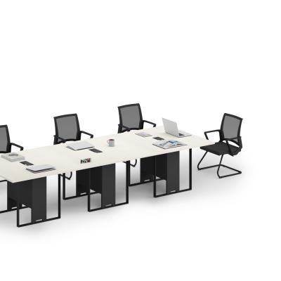 China Ergonomic Extendable Linear Workstation Table Wooden OEM for sale