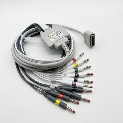 China TPU Medical EKG ECG Machine Cable 10 Leads Compatible SE-1515 DX-12 for sale