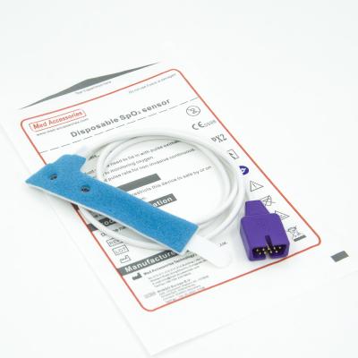 China ISO13485 Durable Pediatric Spo2 Sensor , 9 Pin Disposable Pulse Oximeter Probe for sale