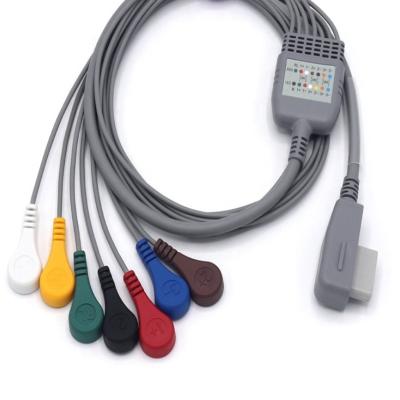 China ISO13485 grabador de ECG Holter Cable portátil con 7 cables Snap en venta