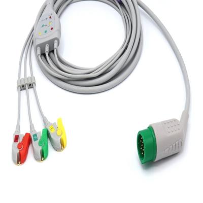 China ECG de fio de chumbo portátil, cabo de máquina ECG sem látex. à venda