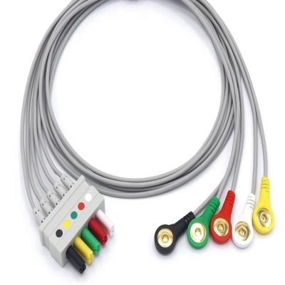 China Stabiel EKG-looddraad zonder latex, 0012-00-1261-07 AHA IEC EKG-kabel Te koop