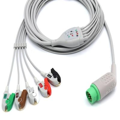 China Stabiele medische hartmonitor kabels, vaste pinch connector EKG Leadwire Te koop