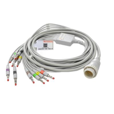 China Kenz 16 pinos ECG Cable 6 Leads 10 Leads AHA Pinch Compatível à venda