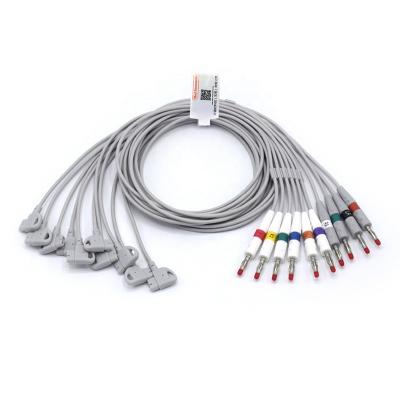China 10 cables de ECG reutilizables, cable de ECG multifuncional compatible con PH en venta