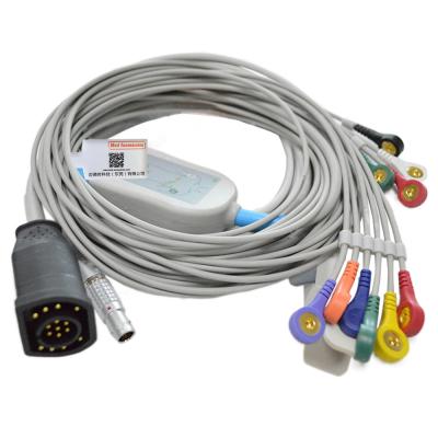 China Fixado Snap 10 Cable de Chumbo ECG estável, 15 pinos ECG máquina cabo à venda