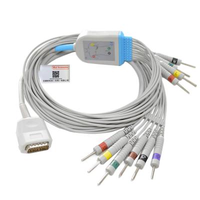 China Cable de ECG duradero Cables de plomo Burdick Compatible Conexión directa Plug de plátano en venta