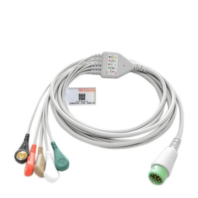 China SFDA 5 Lead ECG Monitor Cable Multifunctionele lengte 3,2m Grijze kleur Te koop