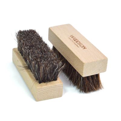 China Shoe Cleaning Accessories Wooden Horsehair Shoe Brush For Polishing for sale
