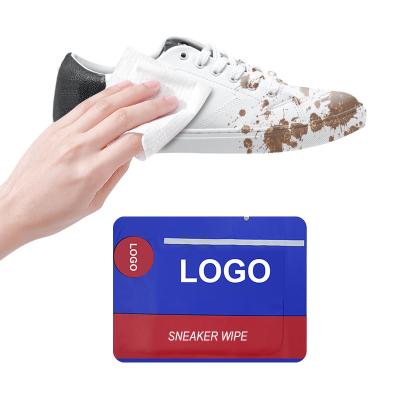 China Toallitas para zapatillas de deporte portátiles de embalaje desechable personalizado toallitas rápidas para limpieza de zapatos en venta