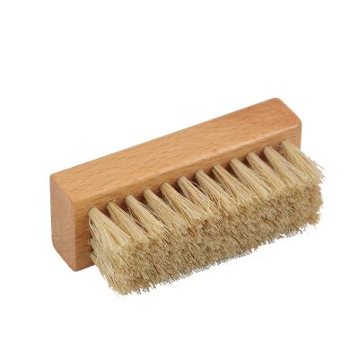 China ISO9001 Shoe Cleaning Accessories Premium Hog Hair Wooden Handle Shoe Cleaner Brush for sale