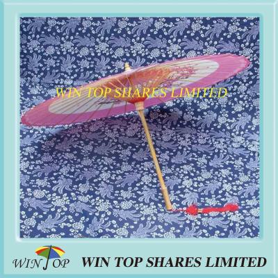 China Custom made pink flower oiled paper umbrella for sale