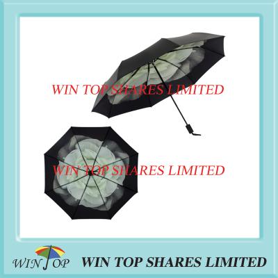 China Classic three folding Anti Sun Cape jasmine Umbrella for sale