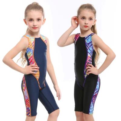China Conjoined Children'S Training Swimsuit Girls' Competitive Swimsuit Fashion Five Point for sale