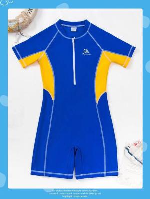 China Printing Boys Swimwear Sets One Piece Boy Swimsuit Splicing Hot Spring Zipper for sale