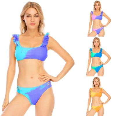 China swimming suit bikini  two Piece Swimsuit waterproof  Printed High Waist Triangle Women'S Swimsuit high quality polyamide for sale