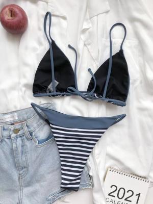 China des Mode-Bikinis UPF50++ spitzen des Sternes des Marineblau-Art Schwimmen-Klagen-Bikini-zweiteiligen Badeanzug-fünf hängender kühler Sommer zu verkaufen