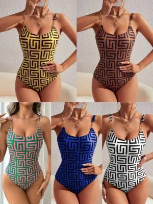 China White Ladies One Piece Swimsuit With Spandex And Solid Pattern Durable nylon fabric for sale