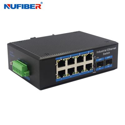 China 8 Ports POE Industrial Network Switch 2SFP 10 / 100 / 1000Mbps Full Gigabit Ethernet for sale