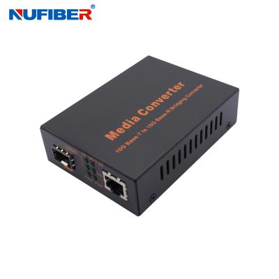 China 10G SFP+ to RJ45 Optical Media Converter 10G Fiber Media Converter DC12V for sale
