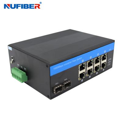 China FCC Managed 8 Port Switch With 2 Sfp DIN Rail Mount Support Link Monitoring for sale