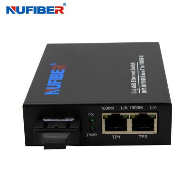 China RoHS Approved 2 Port Ethernet Switch Single Mode Fiber Converter for sale