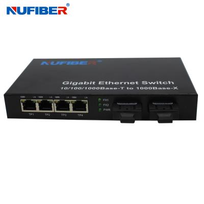 China SM Dual Fiber Four Port Ethernet Switch Auto Negotiation Function for sale