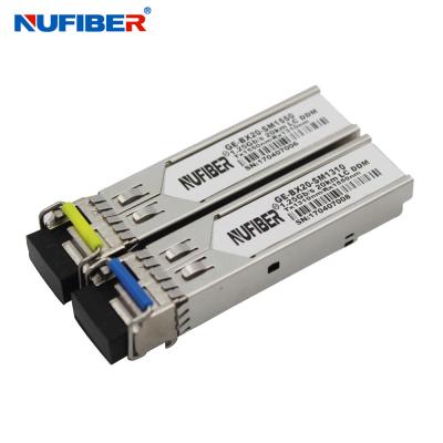 China SM Bidi LC 1.25G SFP Transceiver 20km 1310nm 1550nm With DDM for sale